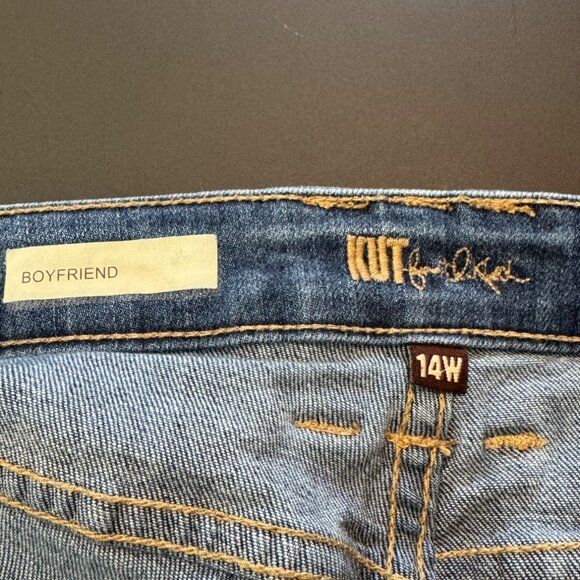 Kut From The Kloth Boyfriend Jeans Size 14W Distressed Denim - Picture 8 of 8